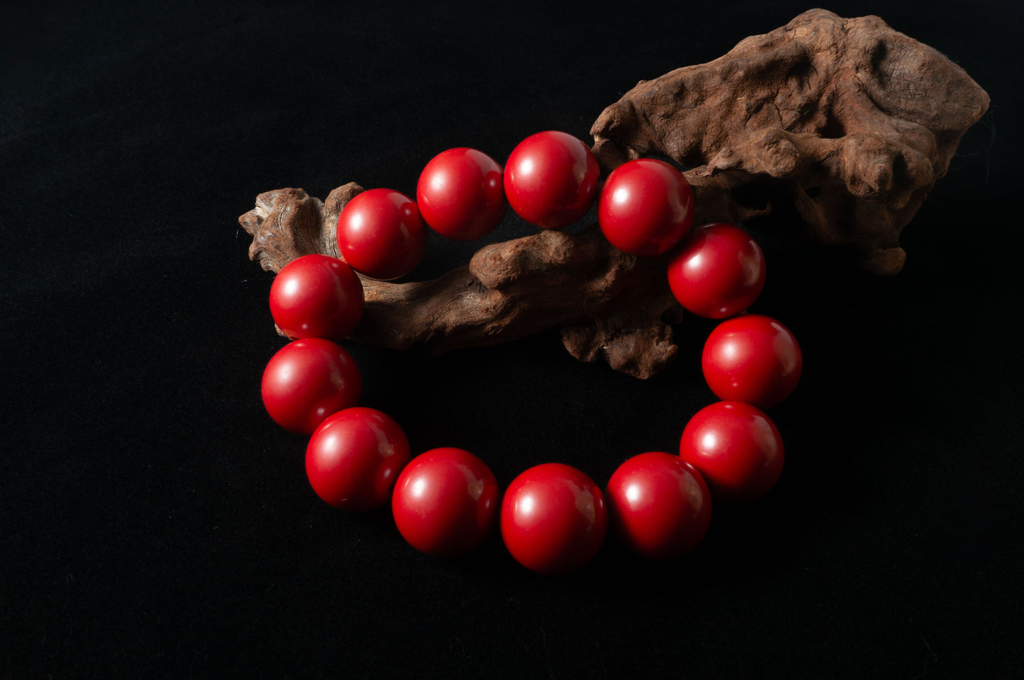 High Purity Large Beaded Cinnabar Bracelet
