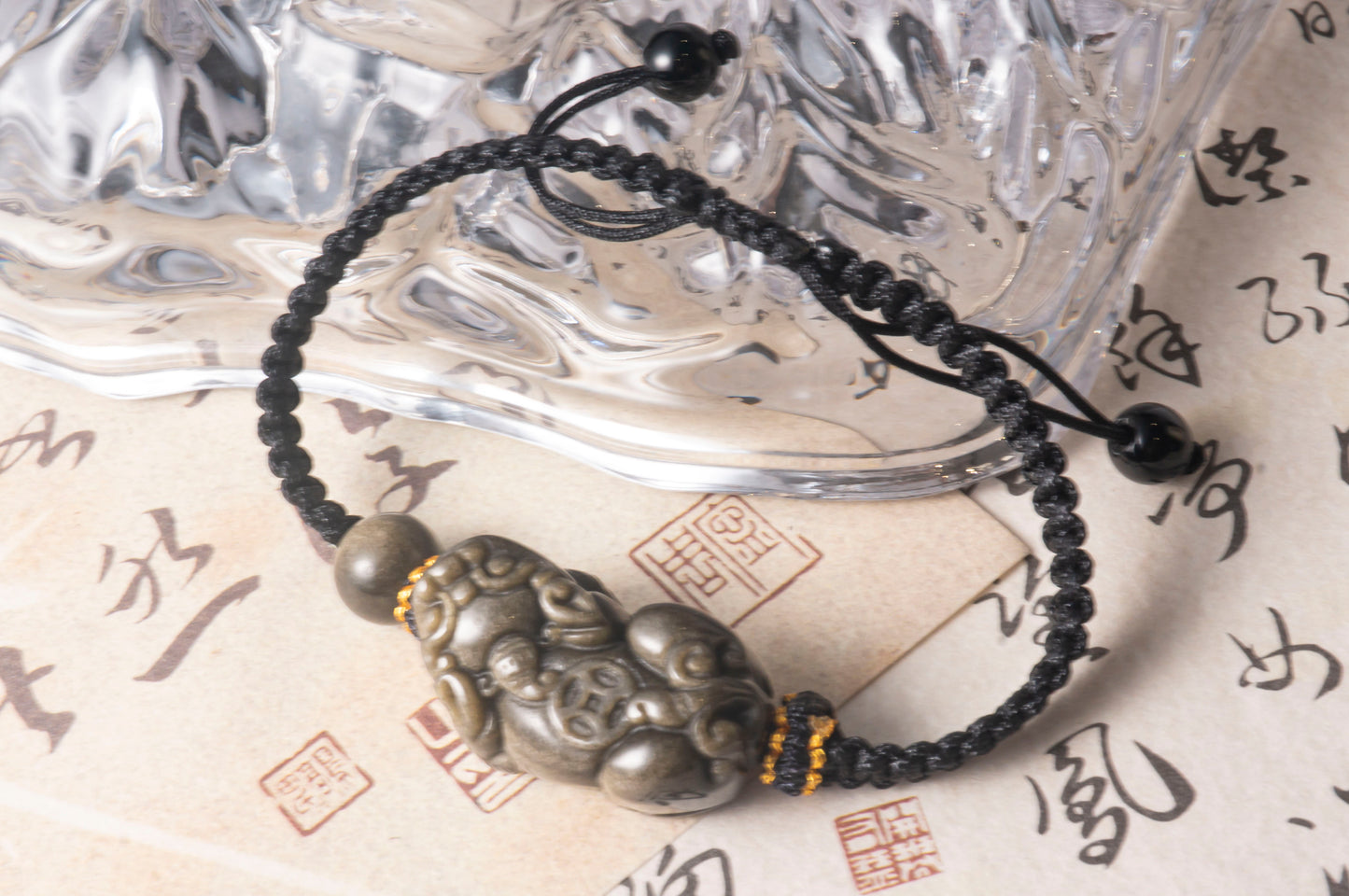 Agate Pixiu Woven Beaded Bracelet