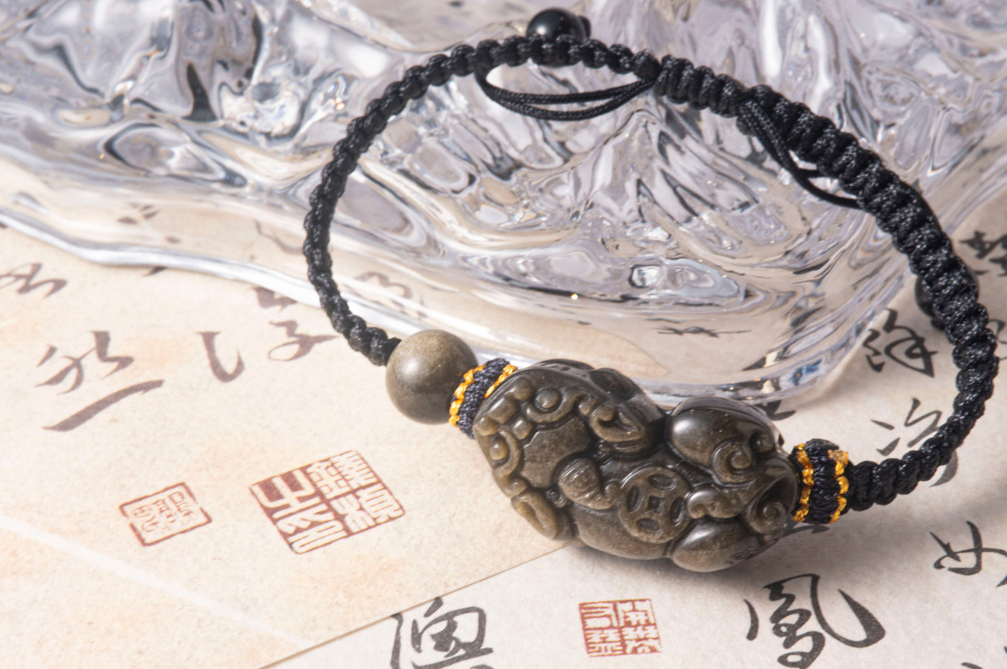 Agate Pixiu Woven Beaded Bracelet