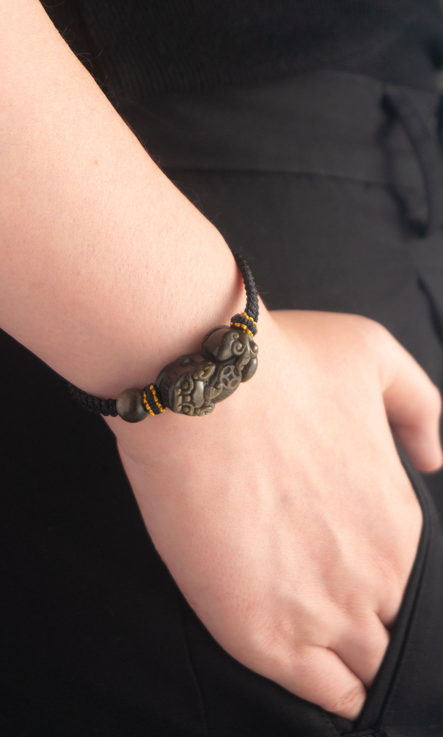 Agate Pixiu Woven Beaded Bracelet