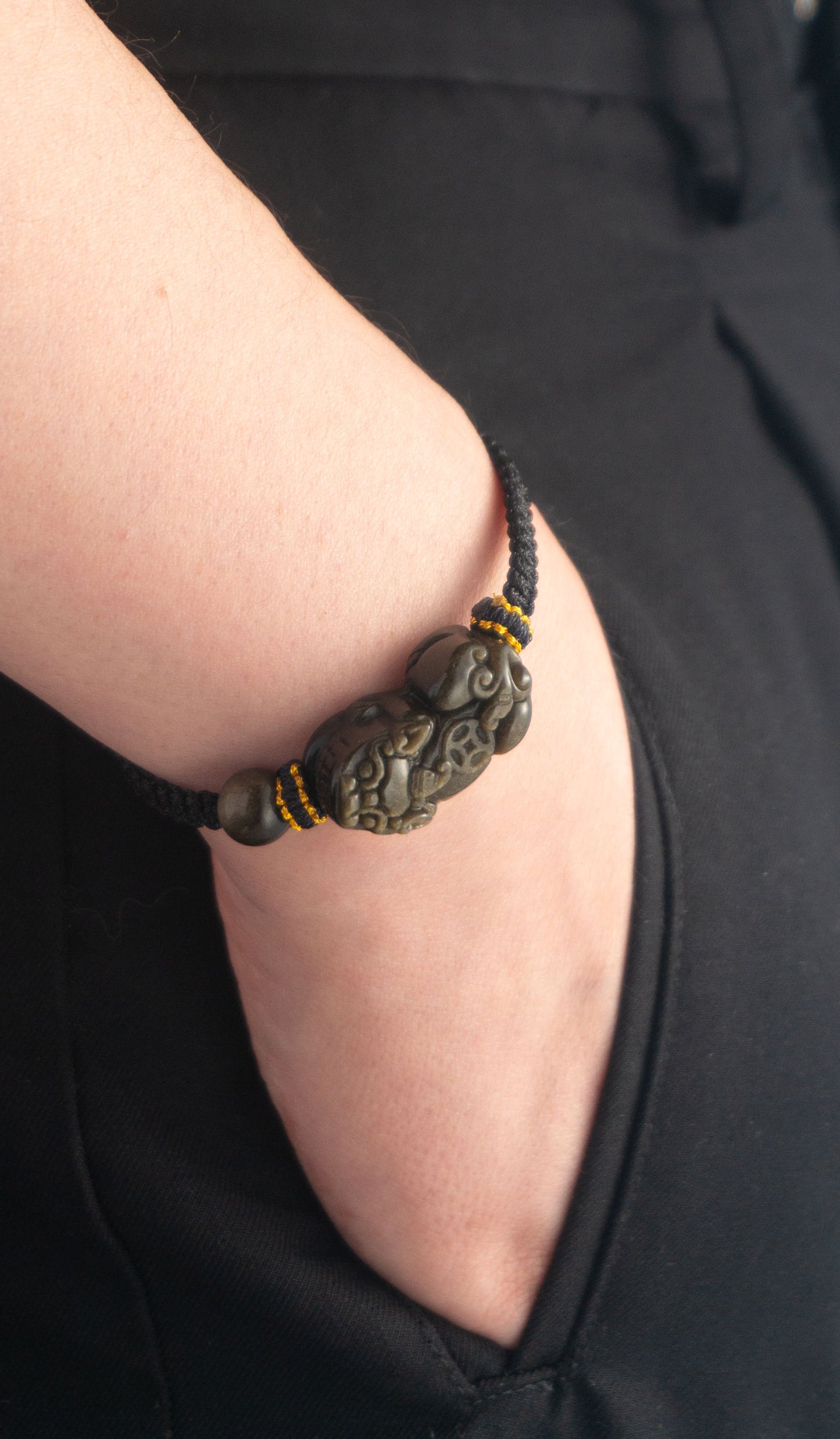 Agate Pixiu Woven Beaded Bracelet