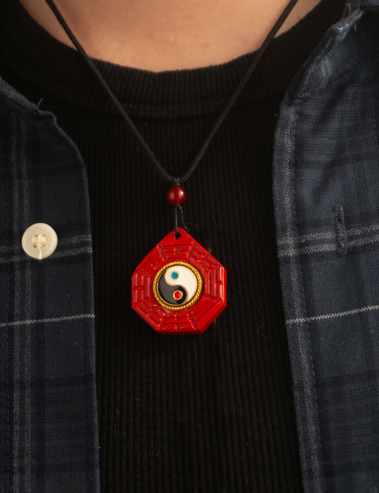 Tai Chi Bagua Fengshui Cinnabar Pendant