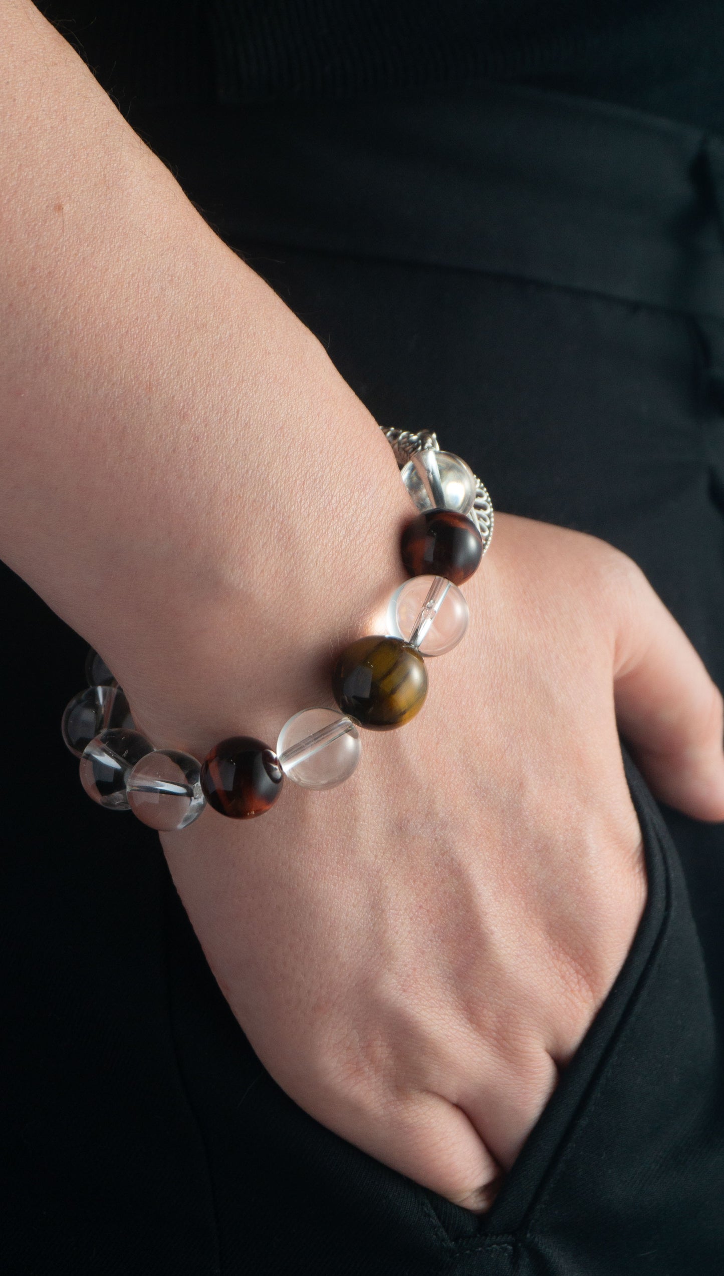 Handmade  Tiger's Eye Crystal Energy Aggregation Bracelet