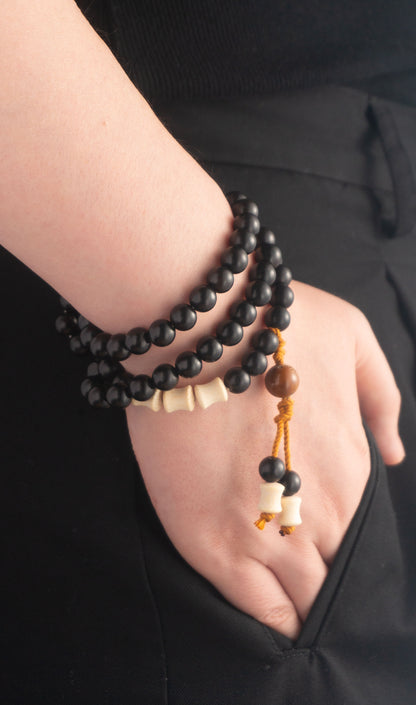 Natural Sandalwood Bodhi Triple Loop Bracelet