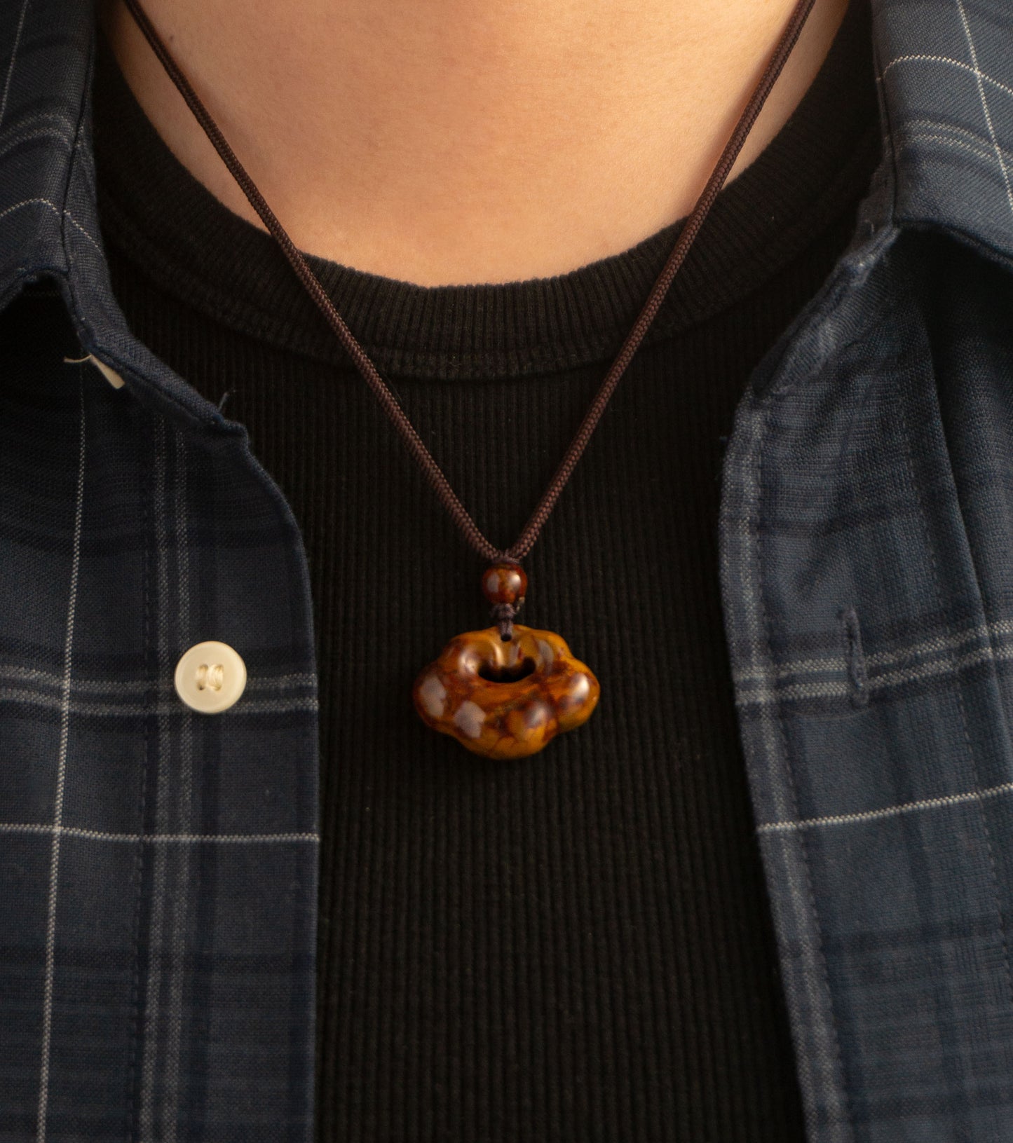 Natural Agate Auspicious Cloud Pendant