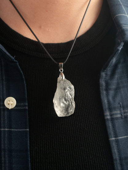 Clear Quartz Raw Stone Pendant