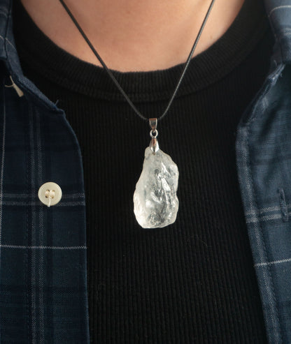 Clear Quartz Raw Stone Pendant
