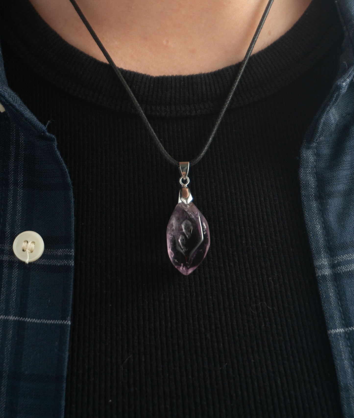 Amethyst Raw Stone Pendant