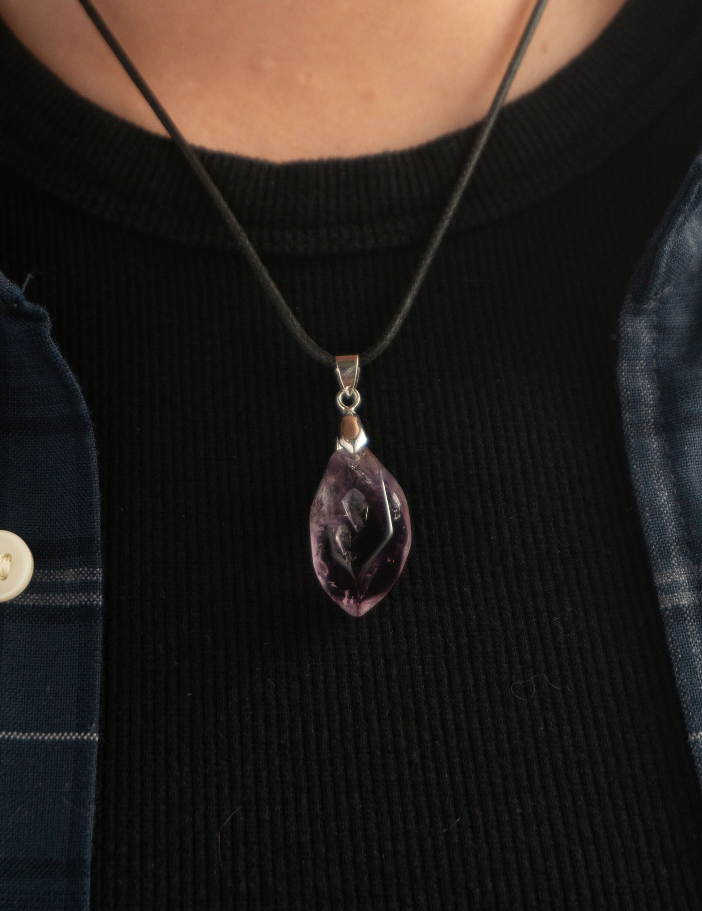 Amethyst Raw Stone Pendant