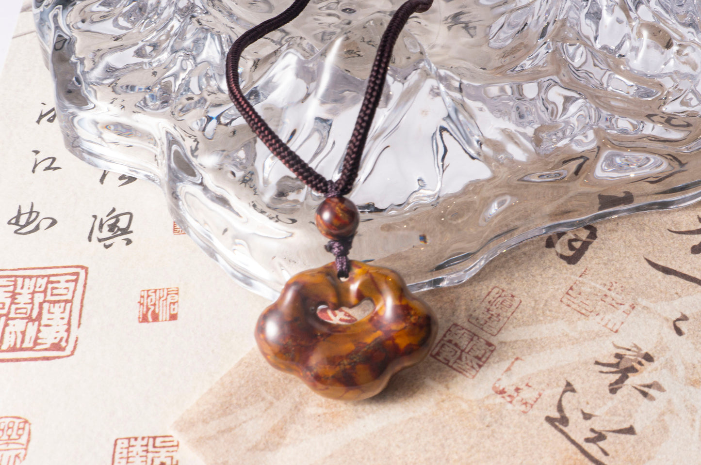 Natural Agate Auspicious Cloud Pendant
