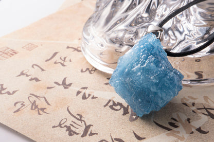 Blue Crystal Raw Stone Pendant
